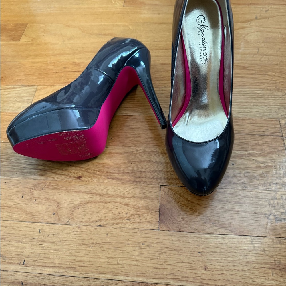 Signature Black and Pink Platform Heels